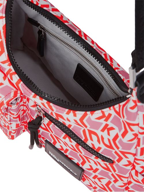 Borsetta rossa in poliammide intrecciata Karl Lagerfeld jeans | A2W302231OX